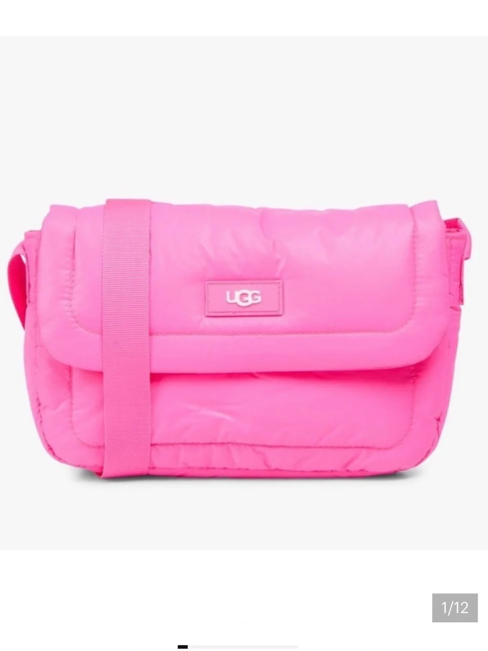 UGG Dalton Nylon Puffer Crossbody in Taffy Pink Color